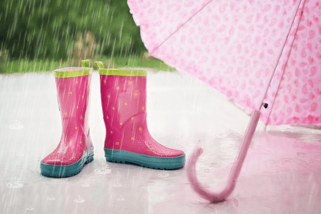 rain, boots, umbrella