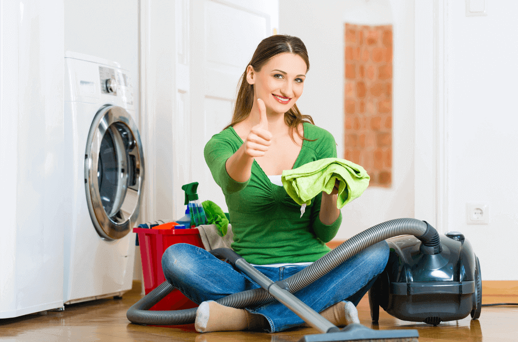 Woman Doing Spring Cleaning