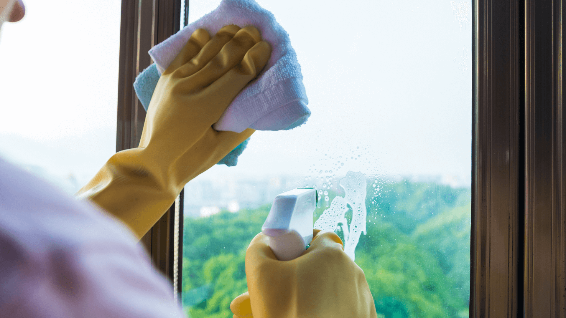 Use microfiber cloths in wiping window treatments, window blinds, and window surfaces.