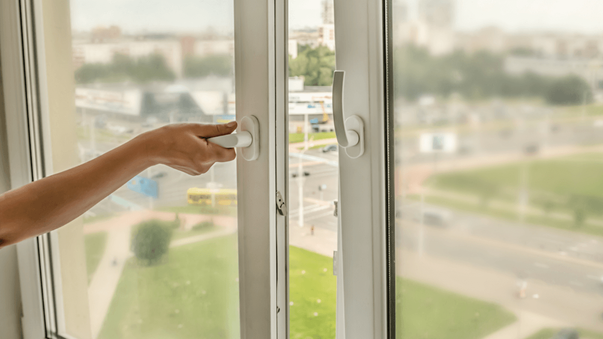 Clean surface of bathroom glass, floor, and toilet to remove stains.