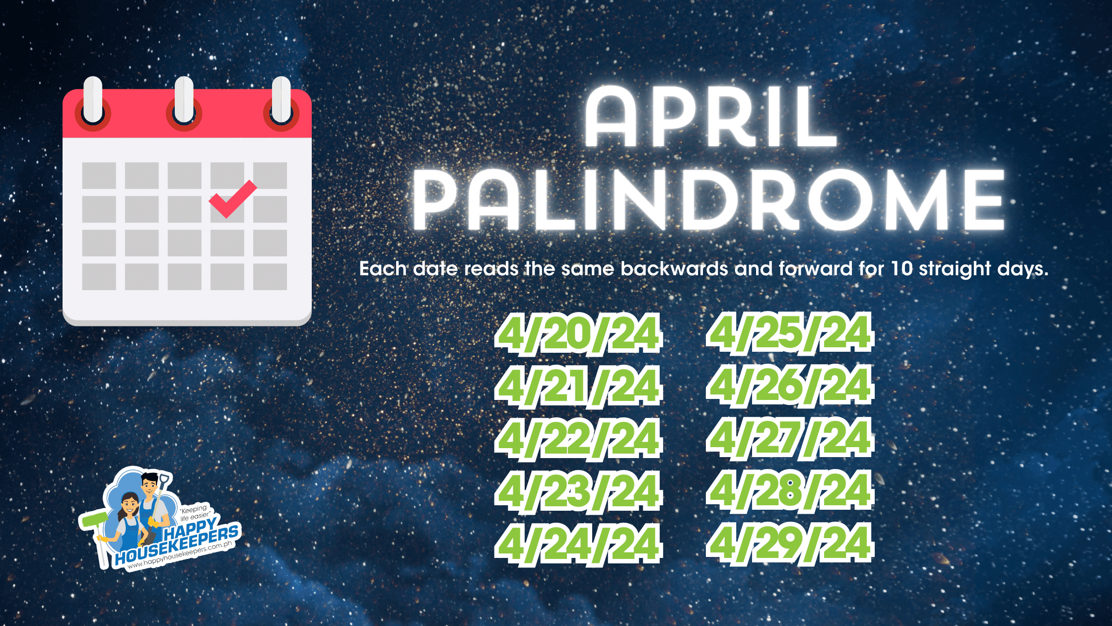 10 Days of Straight Palindrome This April 2024 Explained!