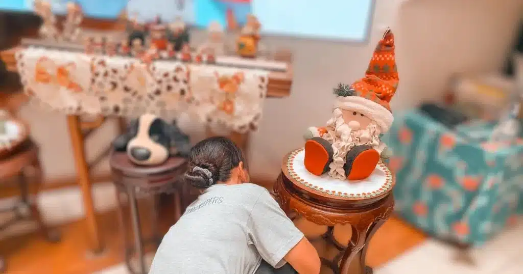 a housekeeping cleaning the mini table